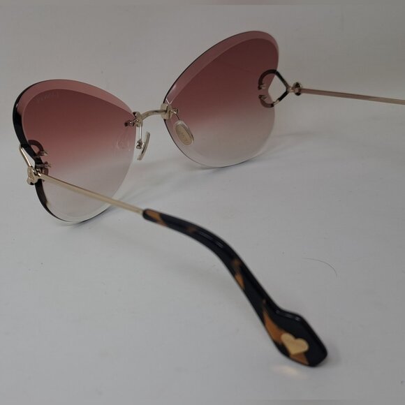 Lanvin Sunglasses Heart Rose Metal Butterfly Rimless Oversized LN124S 67-16-140 main image 9